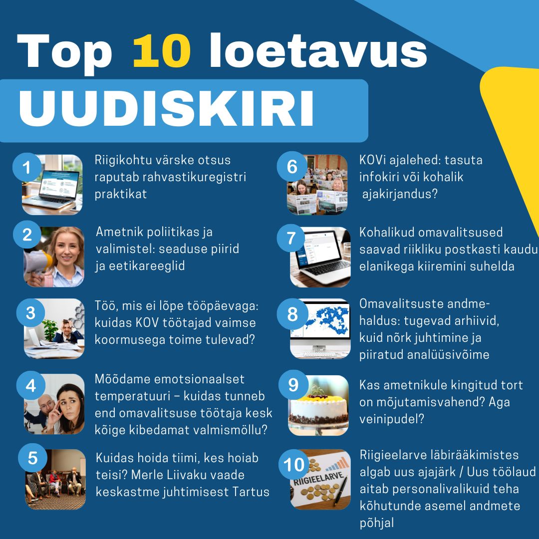 Uudiskirja loetavuse top 10